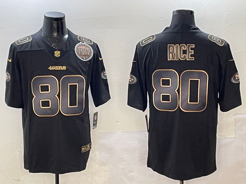 Men San Francisco 49ers #80 Rice Black Gold 2025 Nike Limited NFL Jersey style 2->san francisco 49ers->NFL Jersey